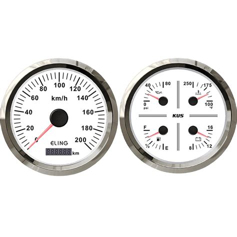 ELING Marine 2 Gauge Set 110MM GPS Speedometer 4 In 1 Multifunction