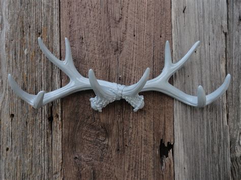 Wall Antlers Faux Taxidermy Winter Gray Antler Wall Mount