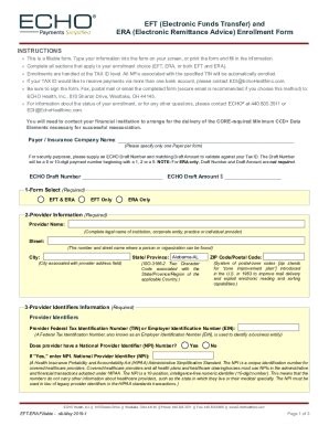 Fillable Online Echo Eft Enrollment Form Fill Online Printable