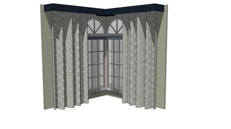 Corner French Windows With Curtains 3d Warehouse