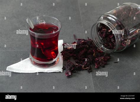 Herbal Tea Dry Hibiskus Flower Immune Booster Stock Photo Alamy