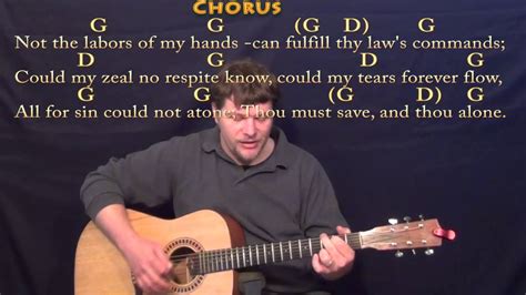 Rock Of Ages Hymn Strum Guitar Cover Lesson In G With Chords Lyrics