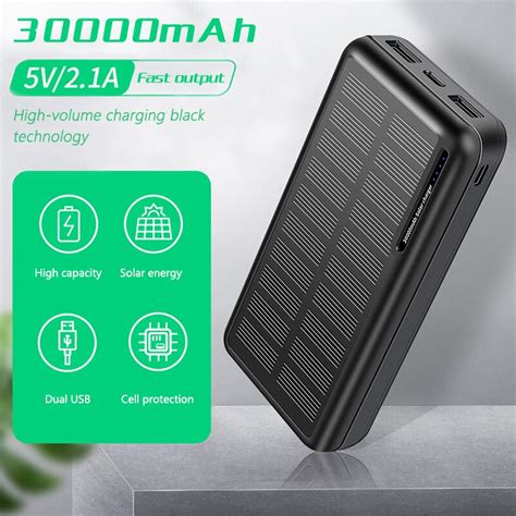 Banco de energía Solar portátil de 30000 mah cargador externo de carga