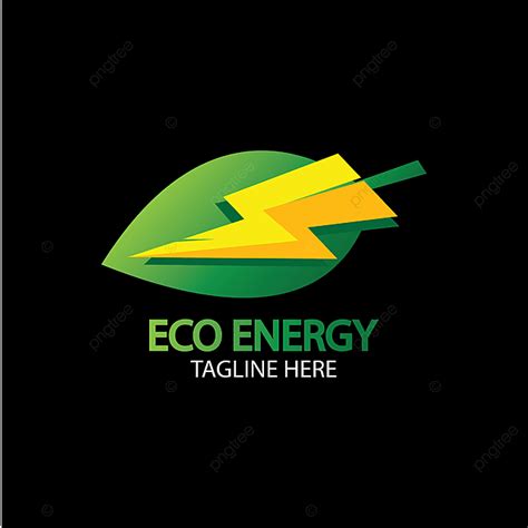 Eco Energy Vector Logo With Leaf Symbol Light Symbol Graphic PNG And