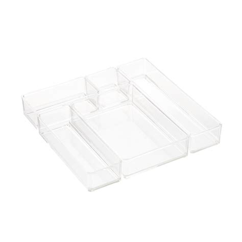 Clear Acrylic Stackable Drawer Organizers Set of 5 | The Container Store