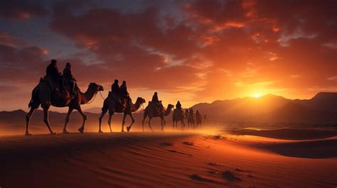 Premium AI Image | Luxury Camel Caravan