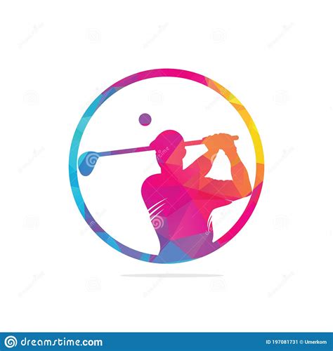 Golf Logo Abstract Swing Und Den Ball Schlagen Vektor Abbildung