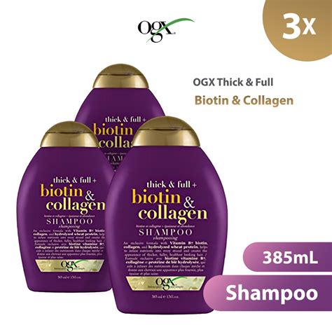 Jual Ogx Thick And Full Biotin And Collagen Shampoo 385ml 3 Botol Shopee Indonesia