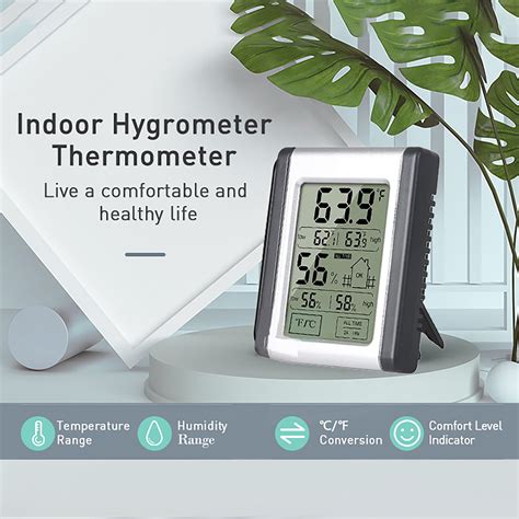 Shimele High Precision Digital Indoor Thermometerhygrometer Touch Screen Household