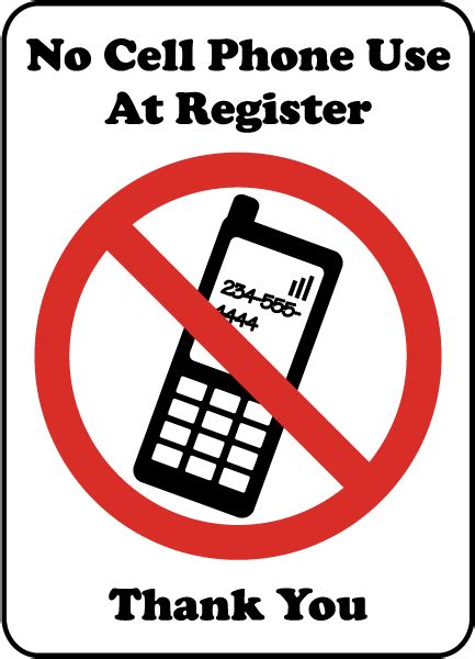 No Cell Phone Use At Register Sign - Get 10% Off Now