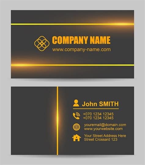 Premium Vector Vector Abstract Black And Orange Business Card Template