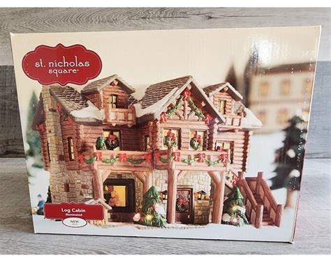 St Nicholas Square Christmas Village 2010 Illuminated Log Cabin W Box WORKS - Etsy