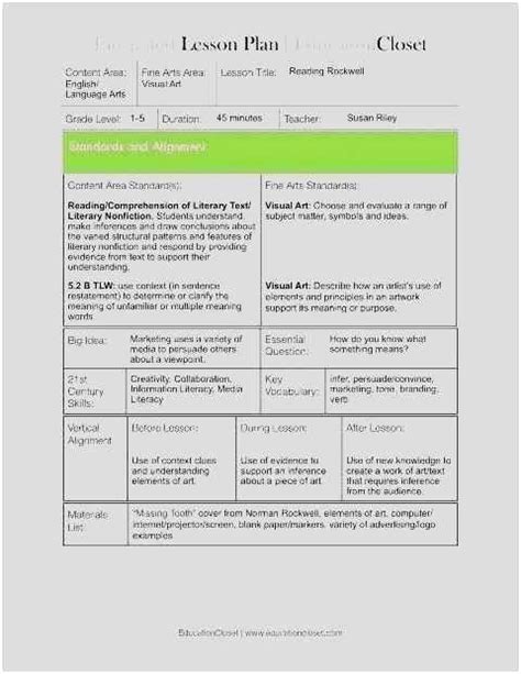 Marzano Lesson Plan Template Pdf