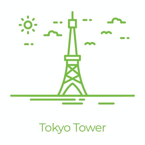 Trendy Tokyo Tower 14835779 Vector Art at Vecteezy