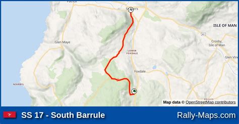 SS 17 South Barrule Stage Map Manx International Rally 1992 ERC