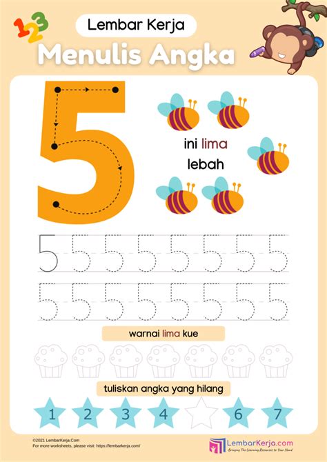 Latihan Menulis Anak Tk Lembar Kerja Anak Printable Tinggal Download