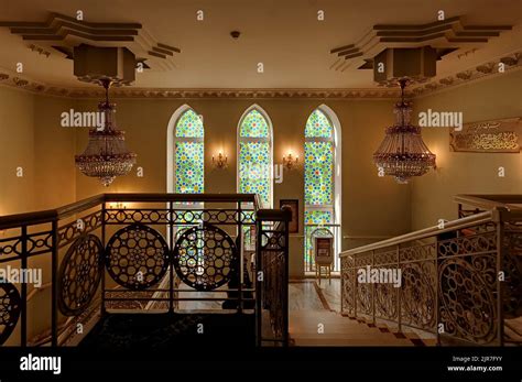 The staircase hall interior of the Al-Salam Mosque and Arabian Cultural ...