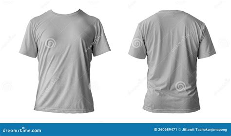 Blank Grey Clean T Shirt Mockup Isolated Front View Empty Tshirt