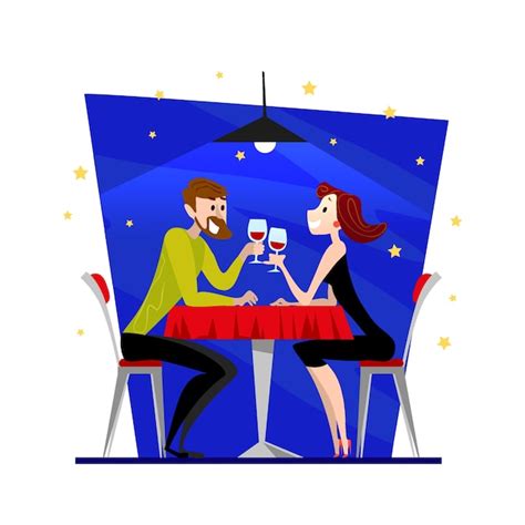 Premium Vector Man And Woman Have A Dinner Together