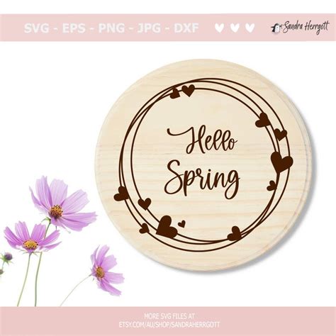 Hallo Frühling Plotterdatei SVG DXF PNG Niedliche Blume Etsy de