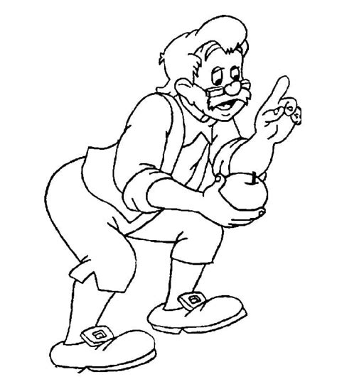 Coloriage Geppetto De Pinocchio T L Charger Et Imprimer Gratuit Sur