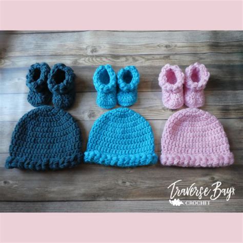 Braided Baby Hat & Booties | AllFreeCrochet.com