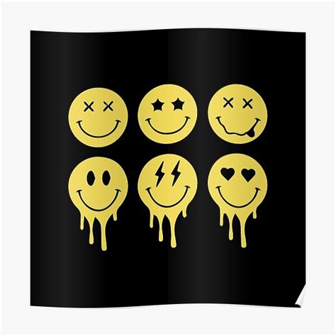 Smiley Face Pack Poster For Sale By Simplyspeak Redbubble