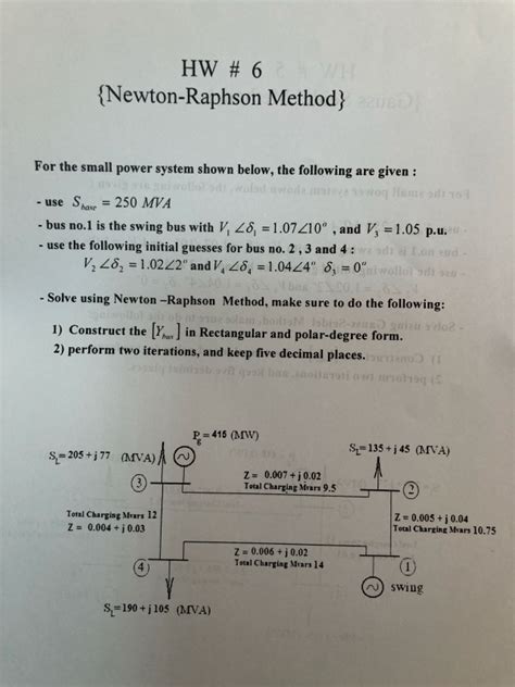 Solved HW 6 Newton Raphson Method For The Small Power Chegg