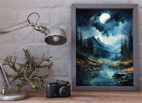 Dark Moon Printable Wall Art Dark Moon Art Moon Art Print - Etsy