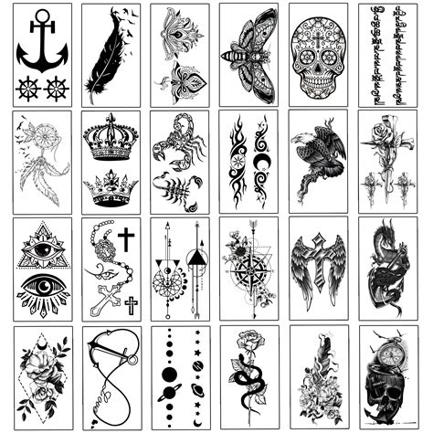 Buy Yazhiji 32 Sheets Temporary Tattoos Stickers 8 Sheets Fake Body