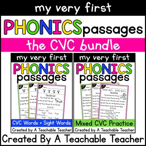 My Very First Phonics Passages The Cvc Bundle A Teachable Teacher