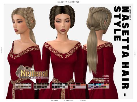 The Sims Resource Ye Medieval Nezetta Hairstyle