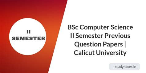 BSc Computer Science II Sem Previous Question Paper Calicut Univversity