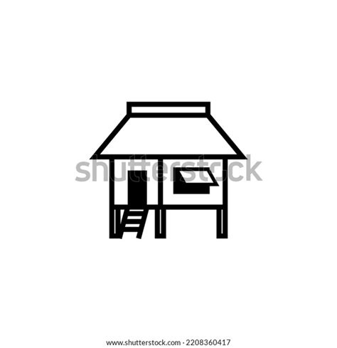 Nipa Hut Line Icon Clipart Image Stock Vector Royalty Free