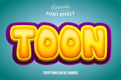 Premium Vector Toon Text 3d Purple And Yellow Editable Font Effect