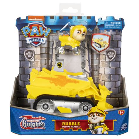 Paw Patrol, Rescue Knights Rocky Transforming Toy Car With Collectible ...