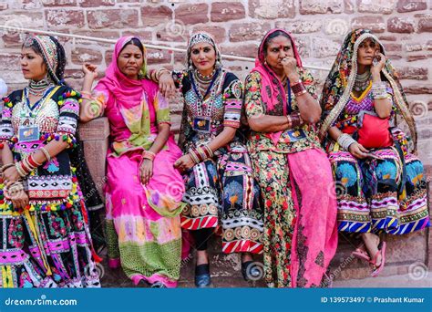 Women In Colourful Traditional Rajasthani Dress Editorial Photography