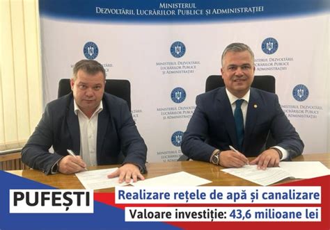 Pufești Proiect de alimentare cu apă și sistem de canalizare în