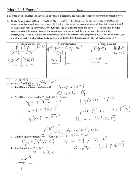 5 Solved Problems On Precalculus Ll Exam 1 Math 115 Exams Pre Calculus Docsity