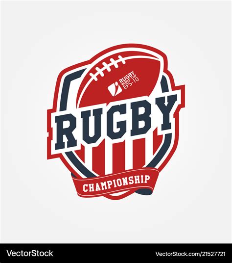 Rugby championship logo sport design Royalty Free Vector