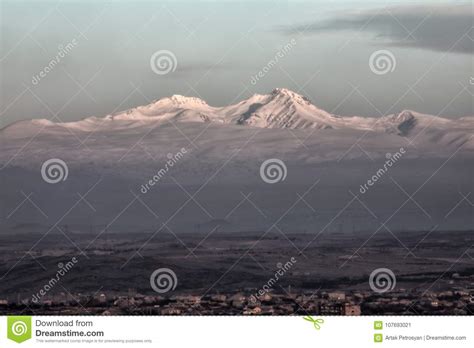 Mount Aragats stock image. Image of mount, winter, building - 107693021