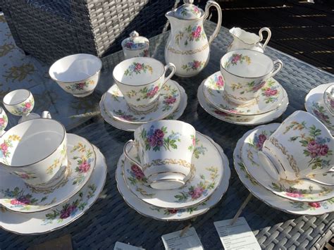 Royal Chelsea Staffs Fine Bone China Cups Saucers Tea Set • £2800