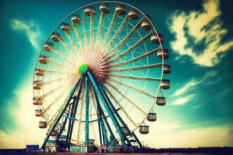 Gran Rueda De La Fortuna En El Parque De Atracciones El D A De Verano