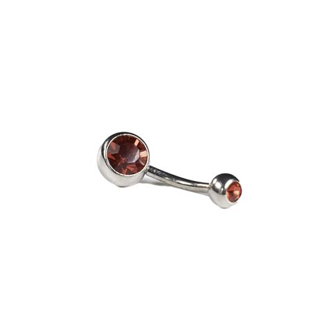 Red Double Jewelled Navel Bar Bella Andrea