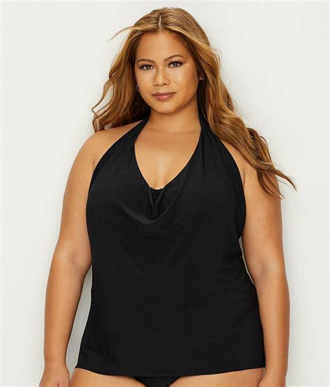 Magicsuit Black Plus Size Solid Sophie Underwire Tankini Top Us 20w Swimwear