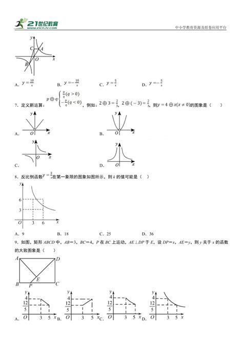 62 反比例函数的图像及性质 专项提升练习（含解析） 21世纪教育网