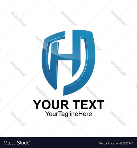 Initial Letter H Logo Template Colored Blue Vector Image