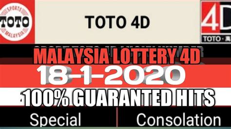 18 1 2020 Toto Vs Damacai 4d Lucky Special Prediction Lucky Number