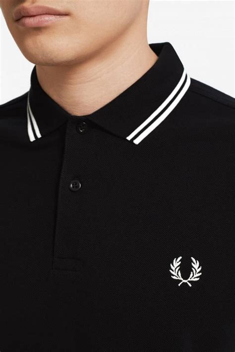 Fred Perry Polo Manica Lunga Piqu Nero Polo Maniche Lunghe Uomo M