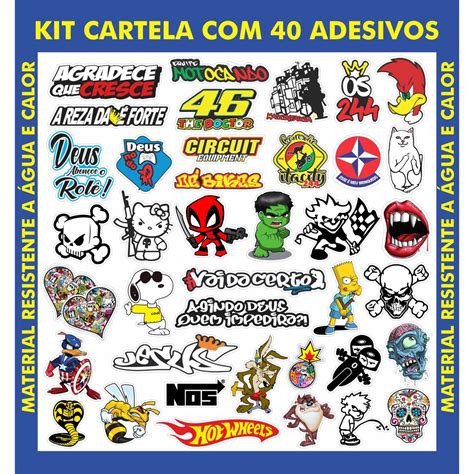 Kit Cartela De Adesivos C Adesivos Brinde Adesivos Para Bike